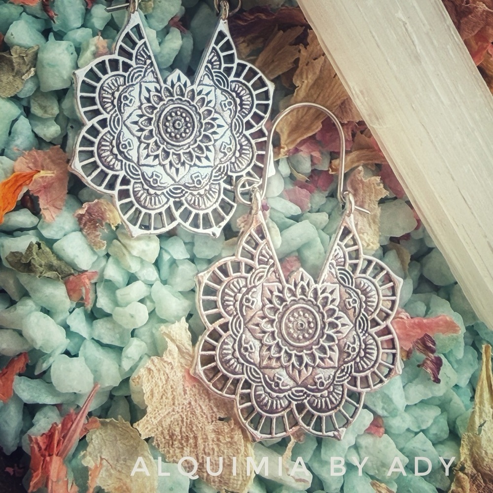 🌫️ Silver Filigree Hoops — Stainless Steel _ Boho Revival